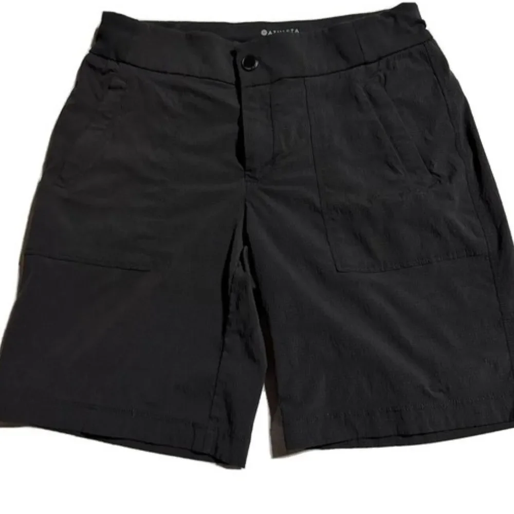 Athleta Shorts Womens 6 Black Trekkie Ripstop Hiking Trails Camping Safari 8